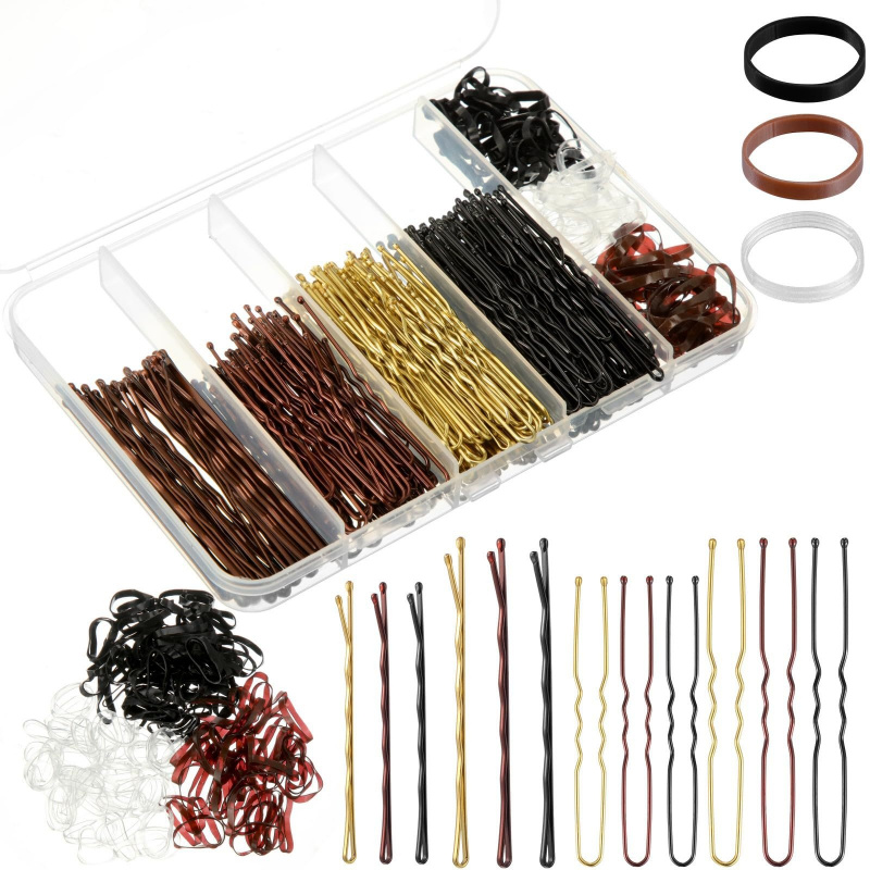 Hair Bundles - 480-teiliges Haarstyling-Zubehör-Set U-förmige Haargabeln Haarnadeln Elastische