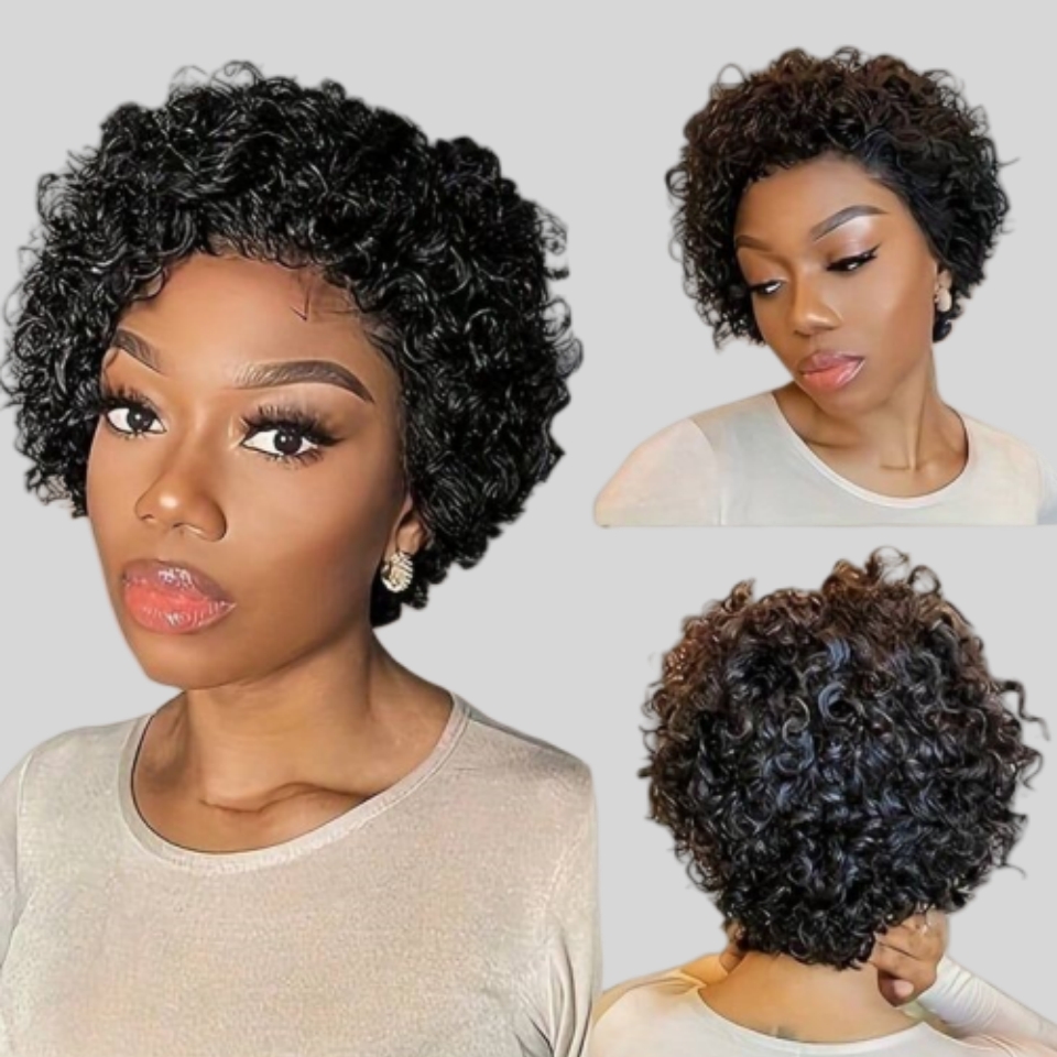 Lockige Pixie-Schnitt-Perücke, – Short Pixie Cut Wig Human Hair Cheap Bewertung und Preis