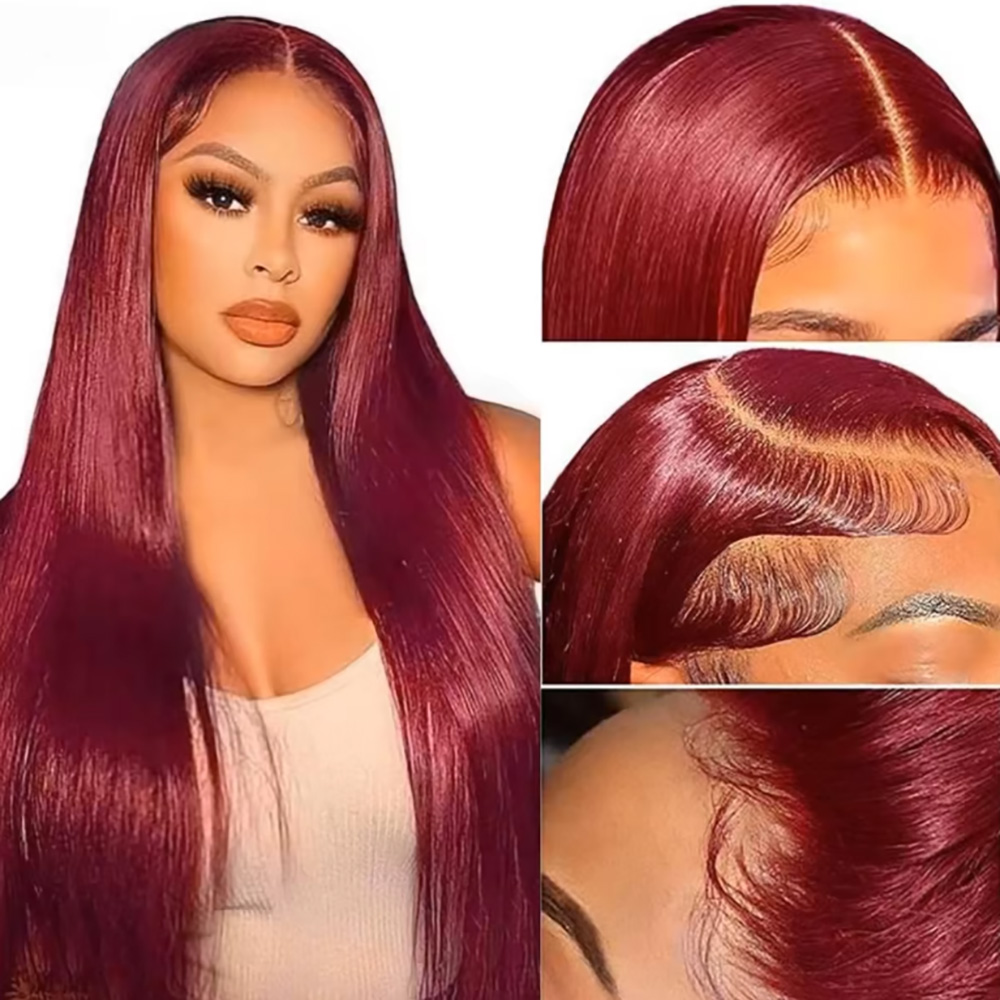99J Burgunderrot Seidig Glatte – Human Hair Wigs Bewertung und Preis