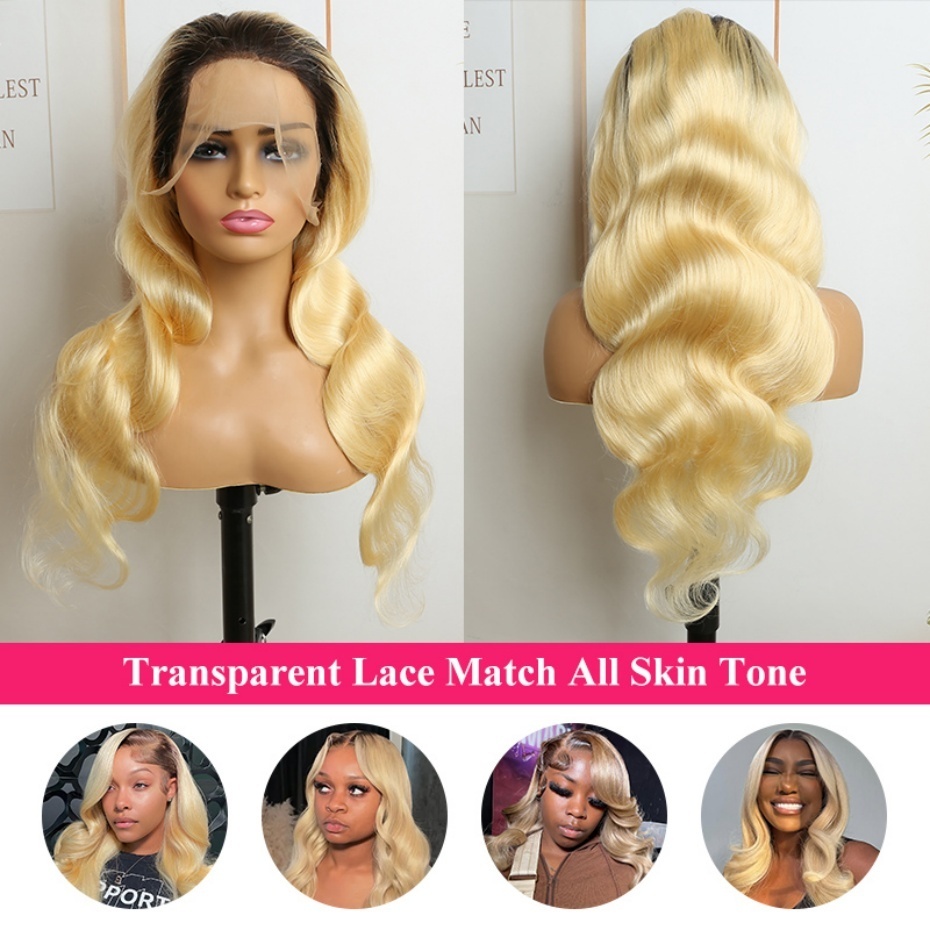 1B 613 Blonde Ombre Echthaarpe – 613 Blonde Body Wave Lace Front Wig Bewertung und Preis