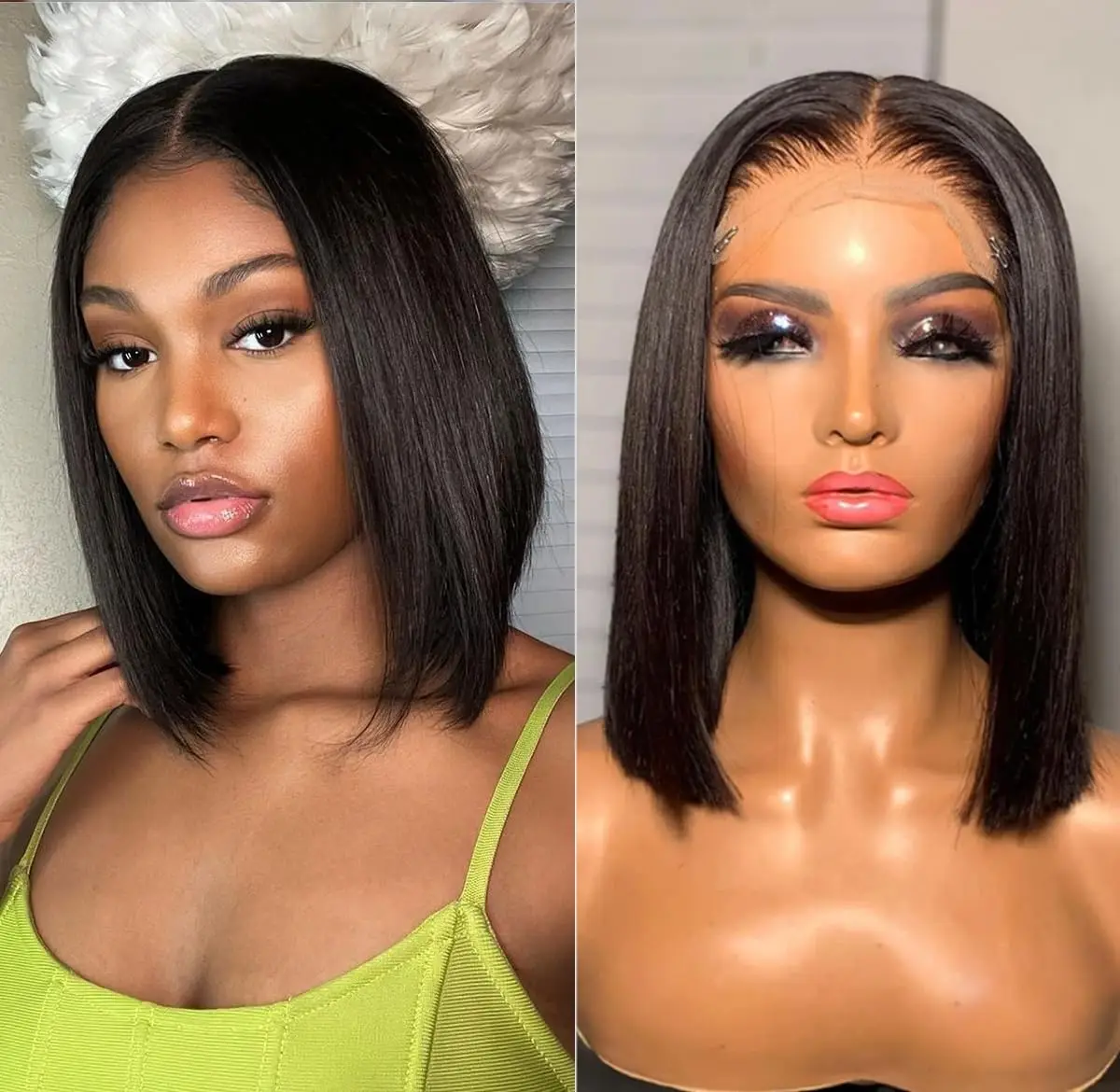Gerade kurze Bob-Perücken, Ech – Glueless Wear And Go Human Hair Wig Bewertung und Preis