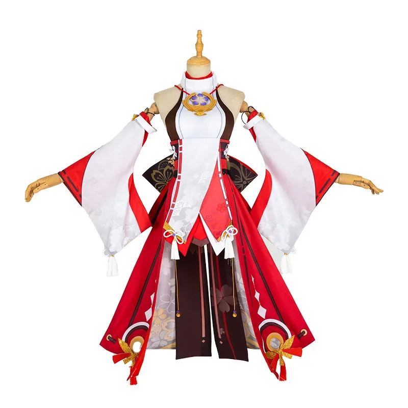 Yae Miko Cosplay Kostüm Spiel  – Synthetic Wigs Bewertung und Preis