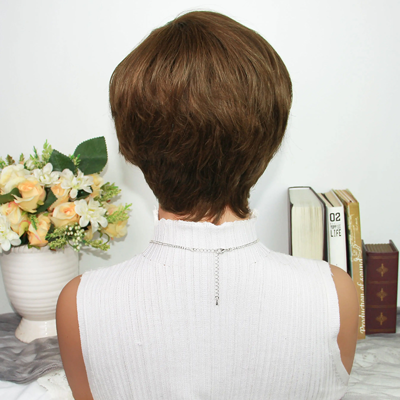 Schokoladenbraune Pixie-Cut-Pe – Short Pixie Cut Wig Human Hair Cheap Bewertung und Preis